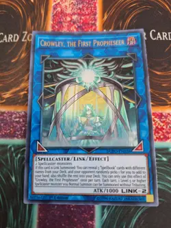 Yugioh Crowley, the First Propheseer DUPO-EN028 Ultra Rare 1st Edition Near Mint - Image 1