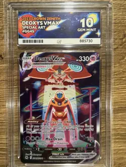 Pokemon Deoxys VMAX TCG Crown Zenith: Galarian Gallery GG45/GG70 Ace 10 - Image 1