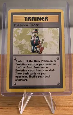 Pokemon Trader Trainer Card Non-Holographic MP - 77/102 Rare - Base Set 1999 - Image 1