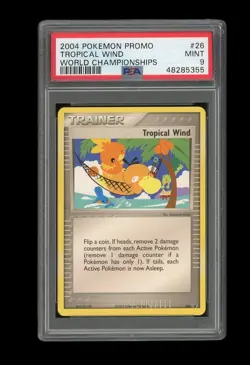 Pokemon PSA 9 MINT 2004 Tropical Wind World Championship Card Black Star 26 - Image 1