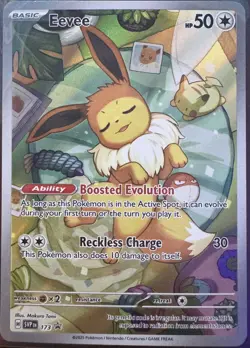 Eevee 173 Pokemon Promo Card Holo Fast Ship in New Top Loader and Sleeve- - Image 1