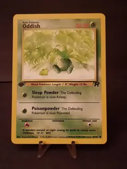 Pokemon Card TCG ( Oddish ) 63/82 Team Rocket Set 1st Edition VLP-NM - Image 1