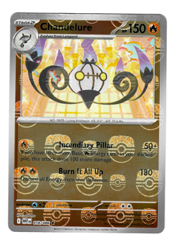 Chandelure 018/086 White Flare Reverse Holo MASTER BALL Pokemon Card NM - Image 1