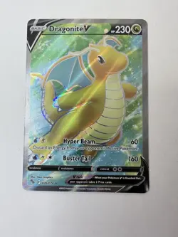 Pokemon TCG Dragonite V Full Art 076/078 Pokemon GO Ultra Rare Holo 230 HP - Image 1
