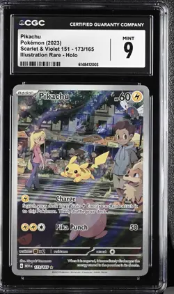 CGC 9 Pikachu 173/165 Pokemon Scarlet Violet 151 Illustration Rare IR - Image 1