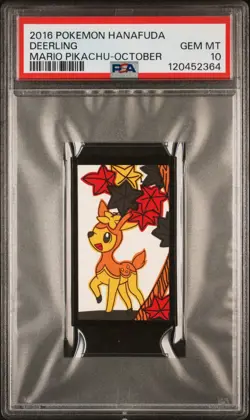 2016 POKEMON HANAFUDA MARIO PIKACHU OCTOBER DEERLING PSA 10 - Image 1