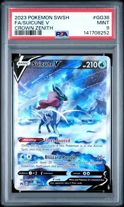 Suicune V #GG38 2023 Pokemon Sword And Shield Crown Zenith PSA 9 250001 - Image 1
