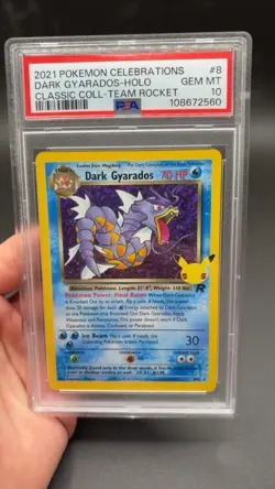 2021 POKEMON CELEBRATIONS CLASSIC COLLECTION #8 DARK GYARADOS-HOLO PSA 10 - Image 1