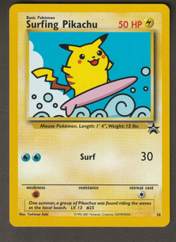 Pokemon Surfing Pikachu #28 2001 Wizards Black Star Promo NM - Image 1