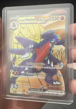 Pokemon Cynthia's Garchomp EX Ultra Rare Full Art Holo Sv10 215/182 EN - Image 1