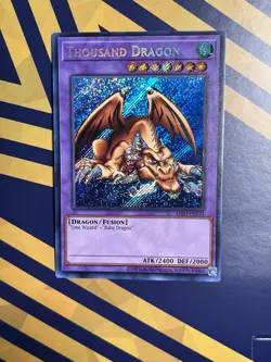 YuGiOh! - Thousand Dragon MRD-EN143 Secret Rare 25th Edition NM Bleed - Image 1