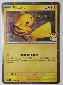*STAMPED* Pikachu 051/162 Pokemon Day 2026 30th Anniversary Promo Cosmos Holo - Image 1