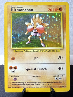 Pokemon TCG: Base Set Hitmonchan 7/102 Holo Rare HP - Image 1