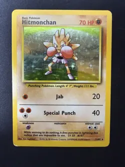 Pokemon TCG: Base Set Hitmonchan 7/102 Holo Rare HP - Image 5