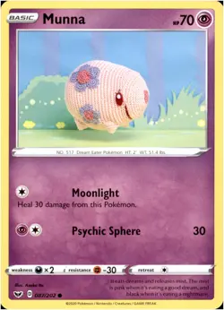 Munna 087/202 Common - Pokemon SWSH01: Sword & Shield Base Set LP-NM - Image 1