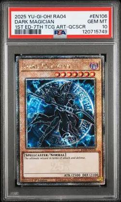 Yugioh PSA 10 2025 Dark Magician RA04-EN106 QCR 1st Edition "7th Art" *5749 - Image 1