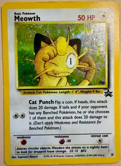 Meowth #10 - Pokemon Wizards Black Star Promo WOTC - LP MP - Image 1