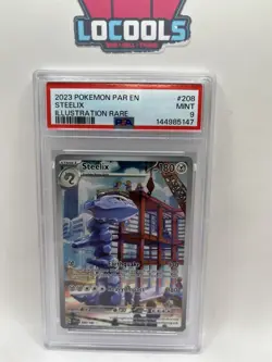 2023 POKEMON PAR EN-PARADOX RIFT ILLUSTRATION RARE #208 STEELIX PSA 9 - Image 1