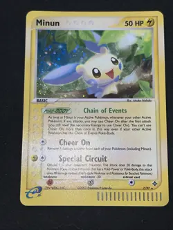 Minun 7/97 Pokemon TCG Holo Rare LP/MP - Image 2