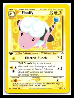 💥 FLAAFFY 1st Edition Pokemon TCG 2001 Neo Revelation Set Non HOLO # 28/64 - Image 1