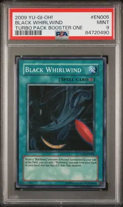 Black Whirlwind Yugioh 2009 TU01-EN005 Super Rare PSA 9 - Image 1