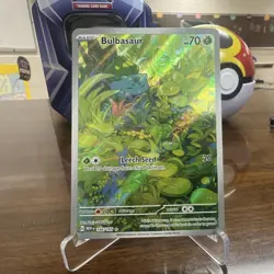 Pokemon Bulbasaur 166/165 Scarlet & Violet 151 Illustration Rare Full Art Holo - Image 1