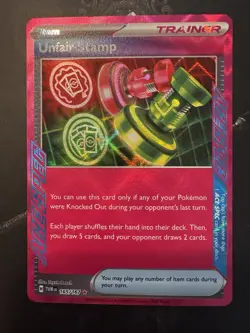 Unfair Stamp 165/167 Twilight Masquerade TWM Pokemon TCG Ace Spec NM - Image 1