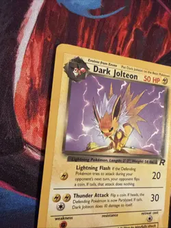 Team Rocket Pokemon Dark Jolteon, Dark Flareon, Eevee, & Jungle Eevee LP/MP Lot - Image 2
