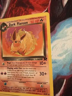 Team Rocket Pokemon Dark Jolteon, Dark Flareon, Eevee, & Jungle Eevee LP/MP Lot - Image 4