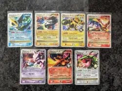 7x Lot DAMAGED Pokemon Charizard G LV.X 143 Mewtwo DP23 Rayquaza C DP47 Mewtwo - Image 1