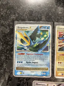7x Lot DAMAGED Pokemon Charizard G LV.X 143 Mewtwo DP23 Rayquaza C DP47 Mewtwo - Image 2