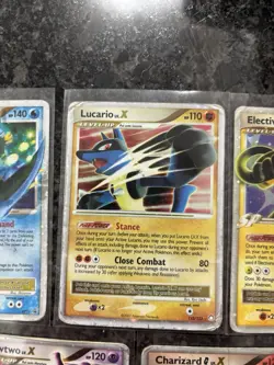 7x Lot DAMAGED Pokemon Charizard G LV.X 143 Mewtwo DP23 Rayquaza C DP47 Mewtwo - Image 3