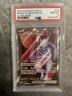 Pokemon TCG Team Rockets Mewtwo EX 213/182 Full Art Destined Rivals PSA 10 - Image 1
