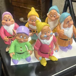 Vintage Disney Snow White Seven Dwarfs 7” PVC Figures 6 of 7 Thailand-Fairytale - Image 1