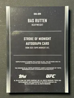 Bas Rutten 2024 Topps Midnight UFC Moon Beam Stroke of Midnight Autograph - Image 2