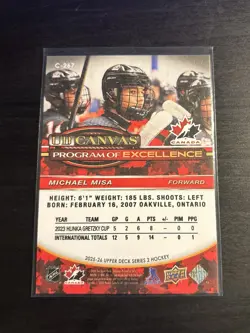 Michael Misa 2025-26 Upper Deck Series 2 UD Canvas Program of Excellence #C-267 - Image 2