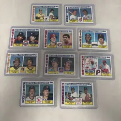 Lot Of 10 1984 Topps Baseball Team Leaders - Ryan Baylor Boggs - Image 1