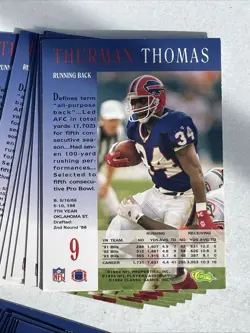Lot Of 20 1994 Classic Football #9 Thurman Thomas Buffalo Bills - Image 3