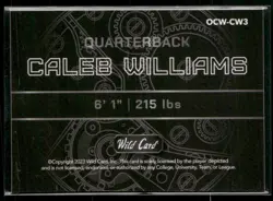2023 Wild Card QB1 On The Clock #10/10 Caleb Williams Red Purple Prizm - Image 2