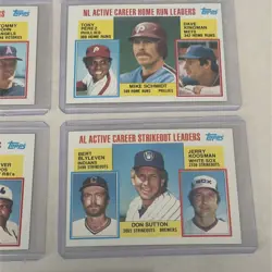 Lot Of 14 1984 Topps Baseball Cards - NL/AL Active Career Leaders - Jackson Rose - Image 5