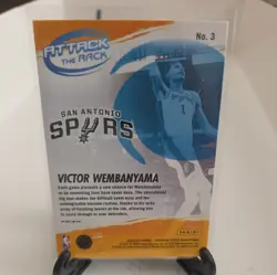 2023-24 Hoops Premium Stock - Attack the Rack Victor Wembanyama Silver Prizm RC - Image 2