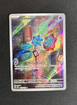 Bronzor 170/162 Holo Illustration Rare Temporal Forces Pokemon Card - Image 1