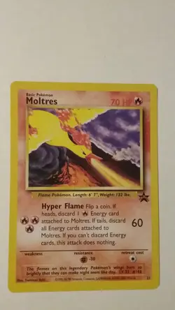 Moltres Pokemon the Movie 2000 black star promo card #21 fire NM or better - Image 1