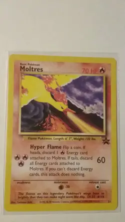 Moltres Pokemon the Movie 2000 black star promo card #21 fire NM or better - Image 4