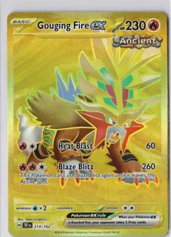Gouging Fire ex 214/162 Temporal Forces Gold Hyper Rare NM Pokemon Card - Image 1