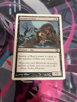 MTG - SWARM OF RATS - UNCOMMON - 8TH EDITION - LP - Image 1