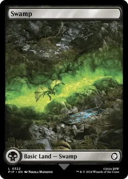 4x Fallout Full Art Swamp Land, Full Art Lands, Full Art Swamps, 4 Pack, 322 - Image 1