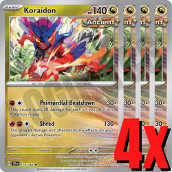 4x Koraidon 119/162 x4 - Temporal Forces - Pokemon TCG - Holo Rare- Playset - Image 1