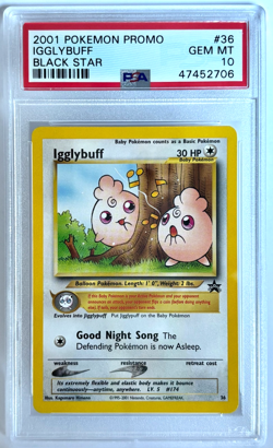 PSA 10 Igglybuff GEM MINT #36 Black Star Promo 2001 Pokemon 47452706 - Image 1