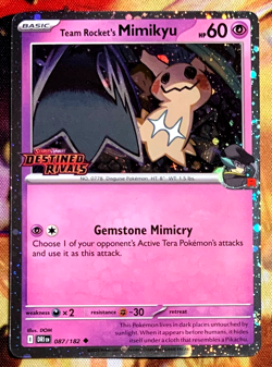 Pokemon Destined Rivals Team Rocket Mimikyu Stamped Promo 87 /182 - Image 1